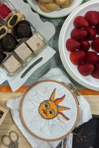 Patron de bordado con abalorios