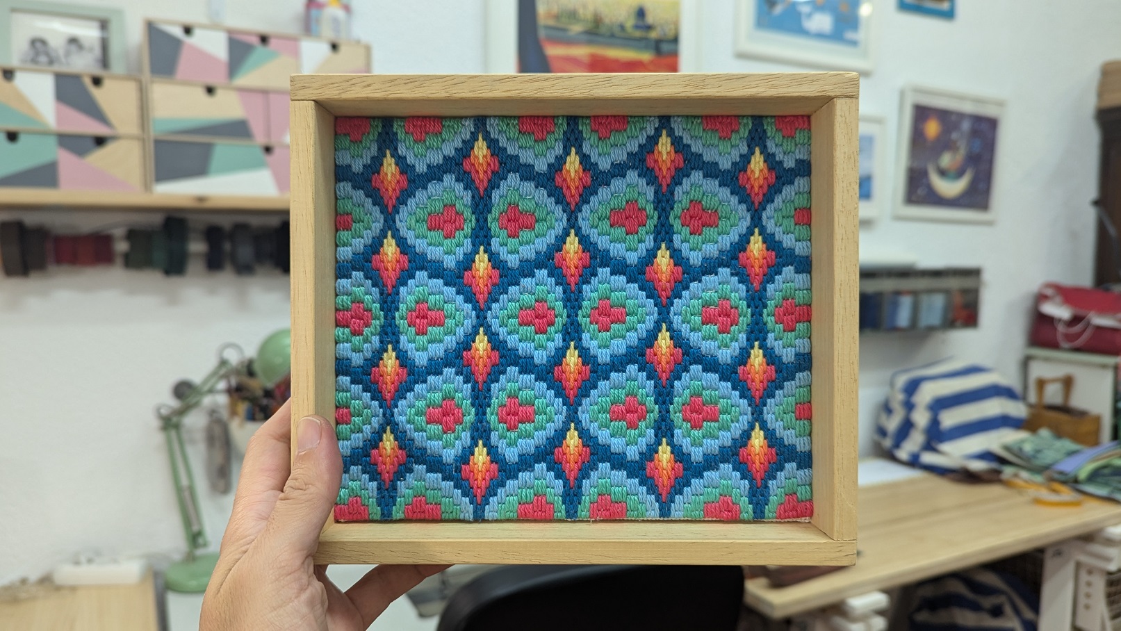 Taller de bordado bargello
