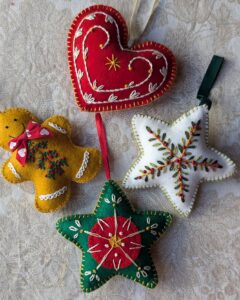 Taller de adornos navideños bordados